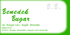 benedek bugar business card