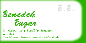 benedek bugar business card